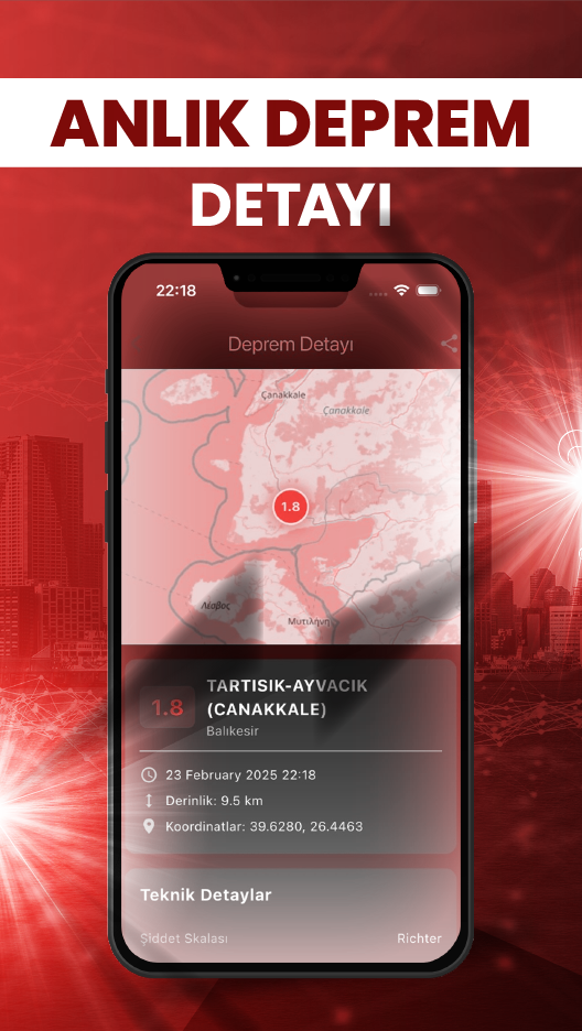 Anlık Deprem Detayı - Harita Görünümü
